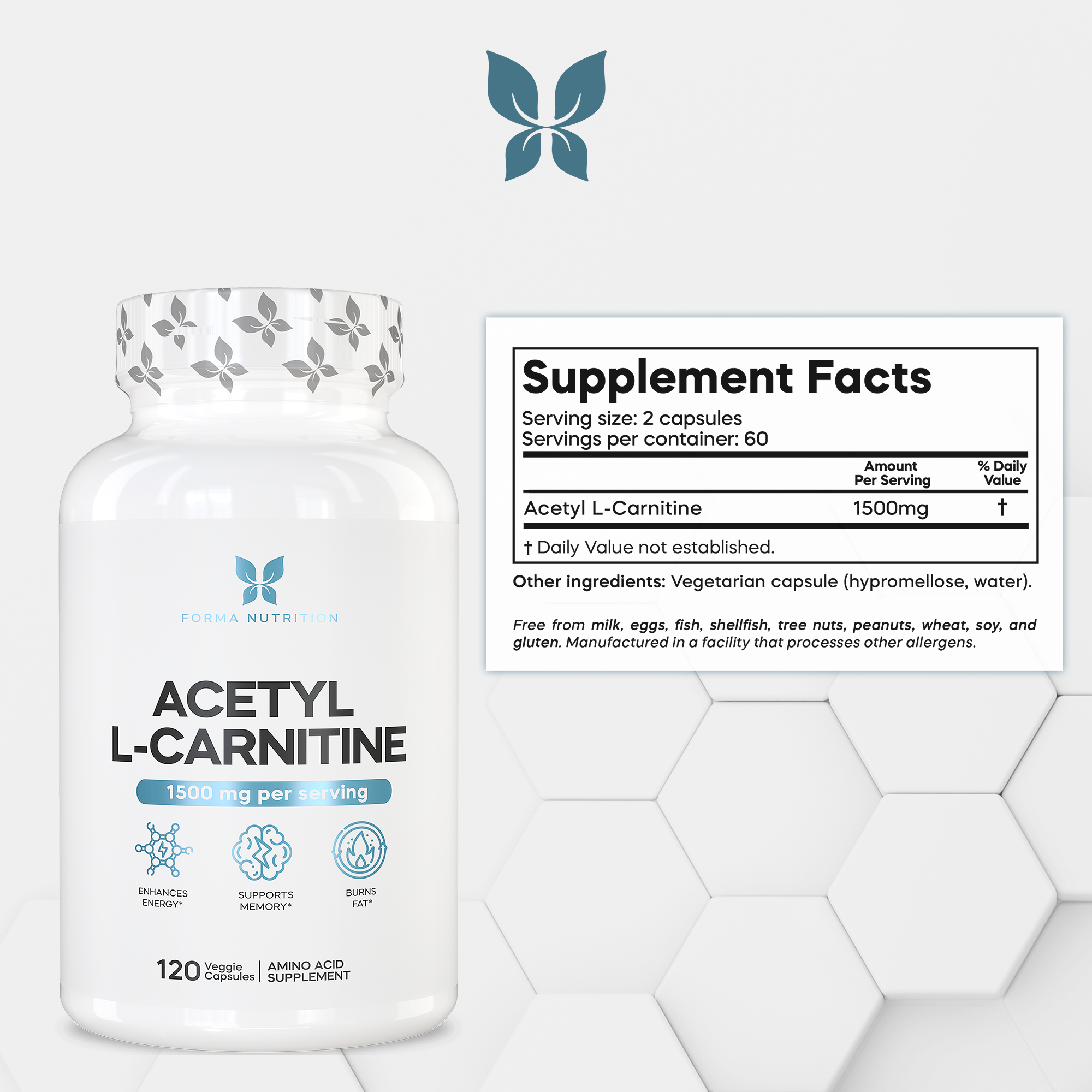 FORMA NUTRITION Acetyl L-Carnitine 750mg/ 120 Capsules